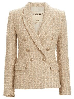 L’Agence Rose Gold Tweed Blazer